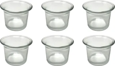 Produktbild von 6x Teelichtgläser Teelichthalter Glas Teelichtglas Klar geschwungen 4,5 cm hoch Kerzenhalter
