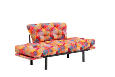 Produktbild von Hanah Home, Nitta - Patchwork, Schlafsofas, 2-Sitzer-Schlafsofa, Mehrfarbig, Metall, 155 x 80 x 70 x  cm