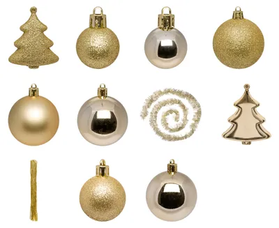 Obrázok produktu pre Feeric lights & christmas – Sada vianočných ozdôb na stromček, 44 dielov, zlatá farba