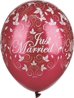 Produktbild von Papstar Luftballons Just Married rot metallic mit Auftruck 30 Stück