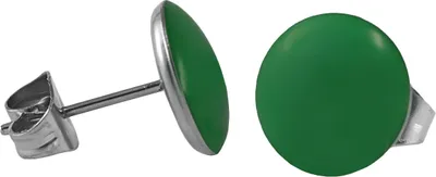 Produktbild von Chirurgenstahl Ohrstecker Emaille Farbe - Grün Größe - 8 mm