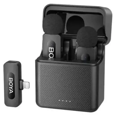 Image de Microphone sans fil BOYA BY-V30 2.4GHz avec 2 émetteurs et 1 récepteur (Type-C) Noir UE