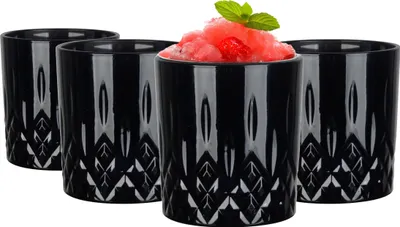 Produktbild von GLASMARK® schwarze Whisky Gläser 4-Set 280 ml Große (max. 310 ml) 4 Stück Drinkgläser Saft und Cocktail Trinkglaswaren Saftgläser Trinkgläser