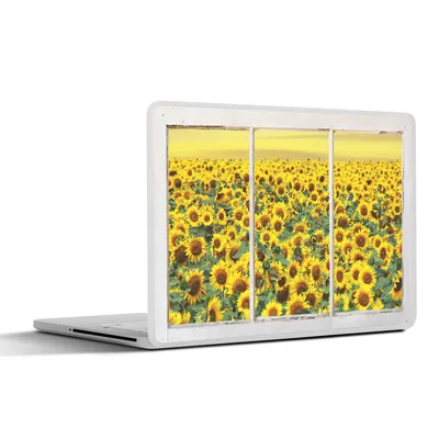 Produktbild von MuchoWow® Laptop Aufkleber Sticker Cover Transparent - Sonnenblume - Gelb 36.5x27.5 cm - Laptop-Sticker