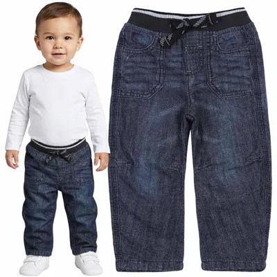 Produktbild von Jeanshose für Jungen mit Gummizug in der Taille, bequeme Jungenhose mit elastischem Bund 80