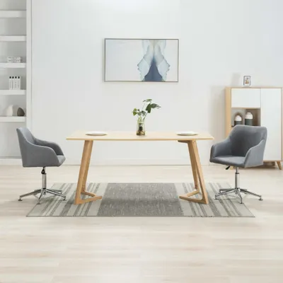 Produktbild von The Living Store Esszimmerstühle Drehbar 2 Stk. Hellgrau Stoff