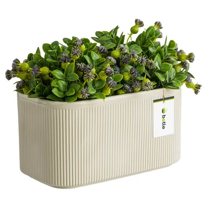 Immagine prodotto di Vaso da fiori Vaso da fiori Colore Ekru 25,5 cm H13,5 cm Superficie lucida Modern Glamour