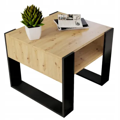 Produktbild von Moderner Couchtisch Eiche ARTISAN 55x55 Cm