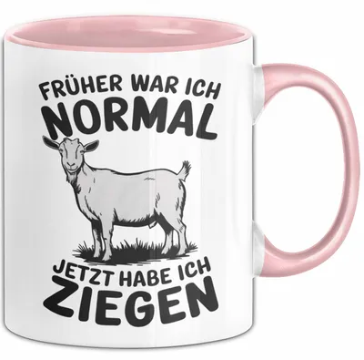Produktbild von Ziegenbauer Ziegen Tier Tasse Geschenk Lustige Geschenkidee Spruch Früher War Ich Normal Jetzt Habe Ich Ziegen (Rosa)