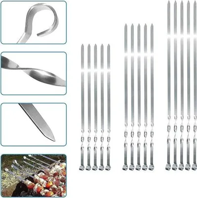 Immagine prodotto di 20 spiedini da barbecue, extra resistenti, in acciaio inossidabile, per mangal e shashlik