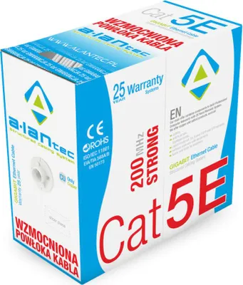Produktbild von Alantec KIU5STR305, 305 m, Cat5e, U/UTP (UTP), Grau