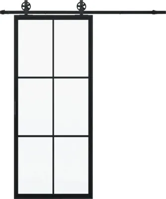 Produktbild von Pertura Schiebetür Komplett-Set Jarn 03 Satin 1000x2350 mm inkl. Laufschiene mit Speichenrad,Griff-Set