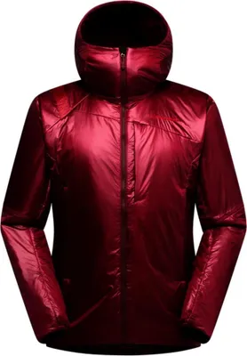 Rote La Sportiva Alpine Guide Primaloft Jacke mit Kapuze und durchgehendem Reißverschluss