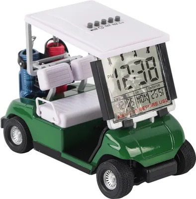 Obrázek produktu pro Golfový věčný kalendář z plastu, klubové auto, dárek, miniaturní autíčko s hodinami, příslušenství