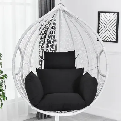 Produktbild von Topchances Hängesessel Kissen Auflagen Schaukelstuhl Sitzkissen Hängestuhl Sitzauflage Auflage Polster Ersatzkissen für Hängesessel,Schwarz