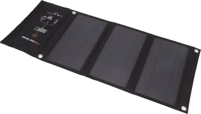 Obrázek produktu pro 21W skládací solární panelová nabíječka Černé přenosné solární panely pro nabíjení telefonů s duálním USB portem pro outdoorové aktivity, turistiku a kempování
