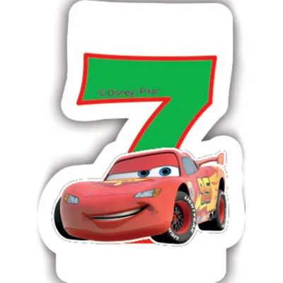 Produktbild von Cars Kerze Zahl 7