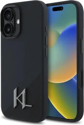 Immagine prodotto di Karl Lagerfeld Klhmp16Sscmkmpck Custodia rigida per Iphone 16 6.1 Czarny/Nero Silicone Ombra Metallo Iniziale Magsafe