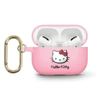 Produktbild von Hello Kitty Silikon 3D-Kitty-Kopf – AirPods 3-Etui (rosa)