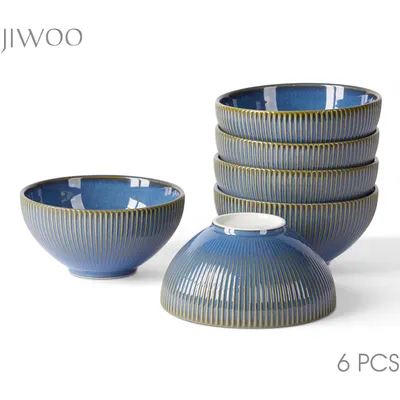 Produktbild von Schale set 6stück Ø11,7cm Keramik Schalen Snackschale Müslischale Reisschalen Bowl für 6 Personen Mikrowellen- und Spülmaschinengest