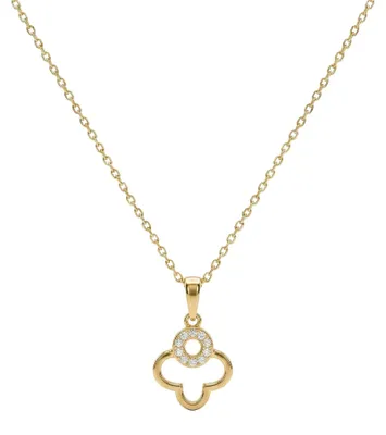 Produktbild von 375 Echtgold Kette Kleeblatt Anhänger Damen