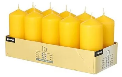 Produktbild von Papstar Stumpenkerzen Ø 40 mm 90 mm goldgelb, 4 x 10 Stück