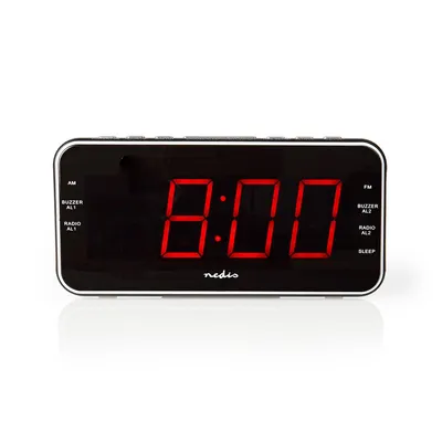 Immagine prodotto di Radiosveglia digitale | Display a LED | 1 ingresso audio da 3,5 mm | Proiezione temporale | AM/FM | Funzione snooze | Spegnimento automatico | Numero di allarmi: 2 | Nero