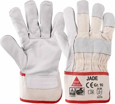 Produktbild von Hase Arbeitshandschuhe Jade Größe 9, Narbenleder 12 Stk