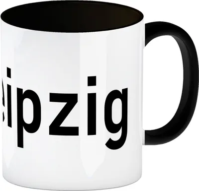 Produktbild von Weiße Tasse Leipzig - Kaffeebecher in schwarz