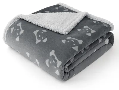 Produktbild von Hundedecke wasserdicht Sherpa Fleece 73x63cm Grau waschbar