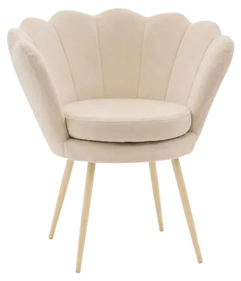 Produktbild von Polsterstuhl SHELL mit kaschmirfarbenen Beinen in Beige für das Wohn- und Esszimmer