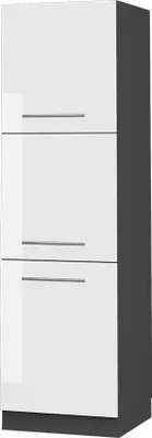 Produktbild von Vicco Herdumbauschrank Fame-Line, 60 cm, Weiß Hochglanz/Anthrazit