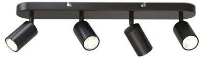 Produktbild von Deckenlampe schwenkbar, GU10 Fassung, max. 5 Watt, Deckenleuchte, Wohnzimmerlampe, Schlafzimmerlampe, Küchenlampe, Deckenstrahler, 55x6x9 cm, Schwarz