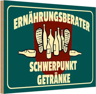 Produktbild von vianmo Holzschild 20x30 cm Ernährungsberater Getränke Dekoration