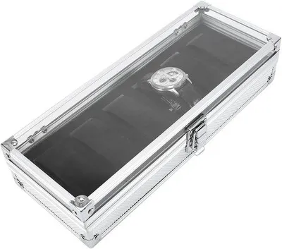 Productafbeelding van Famanu horlogebox, aluminium en acryl - 6 of 12 vakken