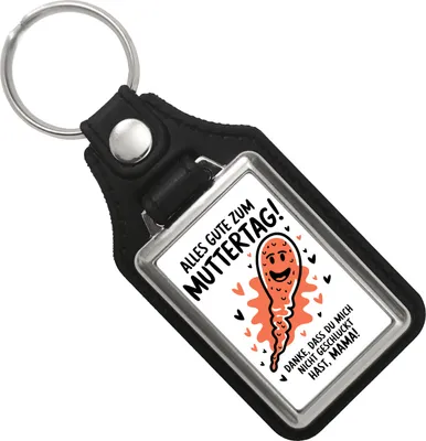Produktbild von Samenzelle Schlüsselanhänger mit Kunstleder-Anhänger - Alles Gute zum Muttertag!
