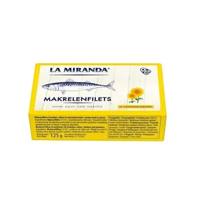 Produktbild von LA MIRANDA Makrelenfilets in Sonnenblumenöl entgrätet und gehäutet