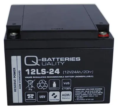 Zdjęcie produktu dla Q-Batteries 12LS-24 12 V 24 Ah akumulator ołowiowo-włókninowy/AGM VRLA z VdS