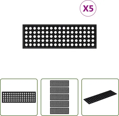 Image de The Living Store Tapis de marche 5 pcs. 25x75 cm caoutchouc