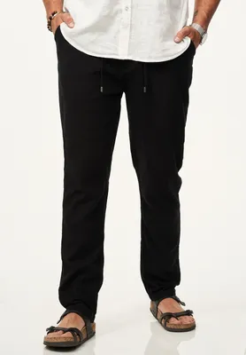 Produktbild von behype. Herren Sommerhose im Chinohosen Stil mit Gummibund & Kordel Herren luftige Stoffhose als Sommerhose - Freizeithose