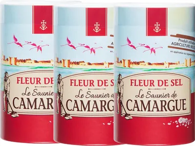 Produktbild von Le Saunier de Camargue Fleur de Sel 3 x 1000g – Premium Meersalz für Feinschmecker