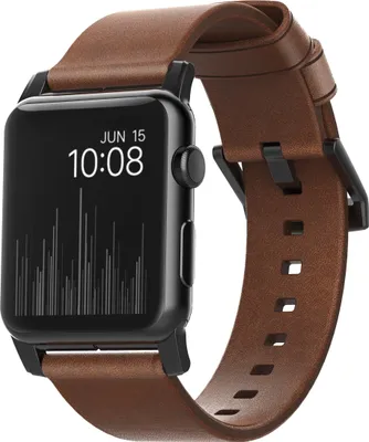 Productafbeelding van Nomad Modern Band van leder voor de Apple Watch | 44/45/46/49 mm - Brown / Black
