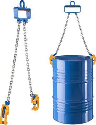 Immagine prodotto di SucceBuy sollevatore di fusti a catena, catena di sollevamento per fusti G80 con gancio di sicurezza, dispositivo di movimentazione per fusti con capacità di carico di 1 tonnellata, adatto a gru e carrelli elevatori, sollevatore di fusti Acciaio al carbonio per fusti in plastica e metallo