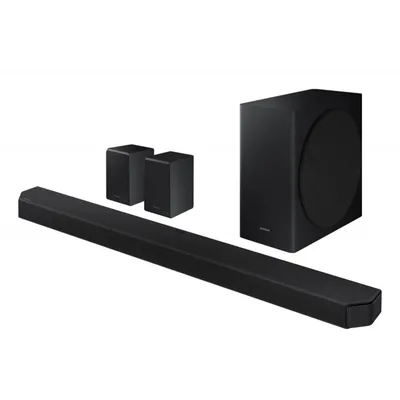 Produktbild von Samsung HW-Q950A, 11.1.4 Kanäle, Dolby Atmos, Dolby Digital Plus, Dolby TrueHD, Schwarz, High Dynamic Range 10+ (HDR10 Plus), AAC, AIFF, ALAC, FLAC, MP3, OGG, WAV, Verkabelt & Kabellos