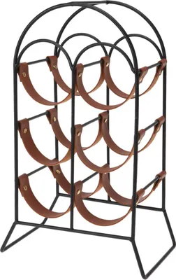 Obrázok produktu pre Držiak na víno Home&Styling Collection, kovový, 25x15x40 cm, čierno/hnedý