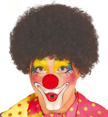 Produktbild von braune Clown Locken Perücke für Erwachsene