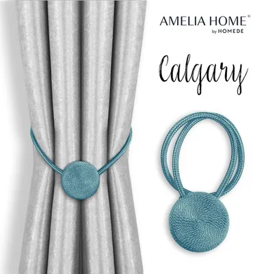 Zdjęcie produktu dla Zestaw 2 upinaczy magnetycznych 49 cm Calgary AmeliaHome błękit
