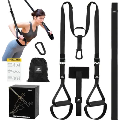 Produktbild von Schlingentrainer-Set, Schwingtrainer-System, Aufhängungstraining, verstellbarer Türanker, Fitnessgeräte