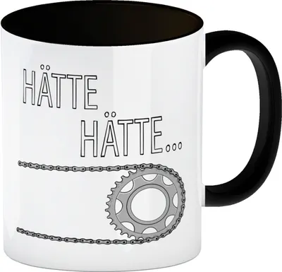 Produktbild von Hätte, Hätte ... Fahrradkette Kaffeebecher Schwarz