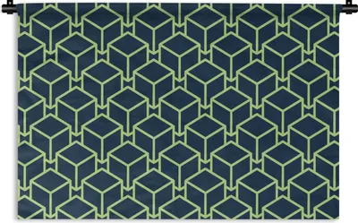 Produktbild von MuchoWow® Wandteppich Wandbehang Muster - Würfel - 3D 90x60 cm Tapisserie Dekoration Wandtuch - Wandskulpturen - Bildteppich
